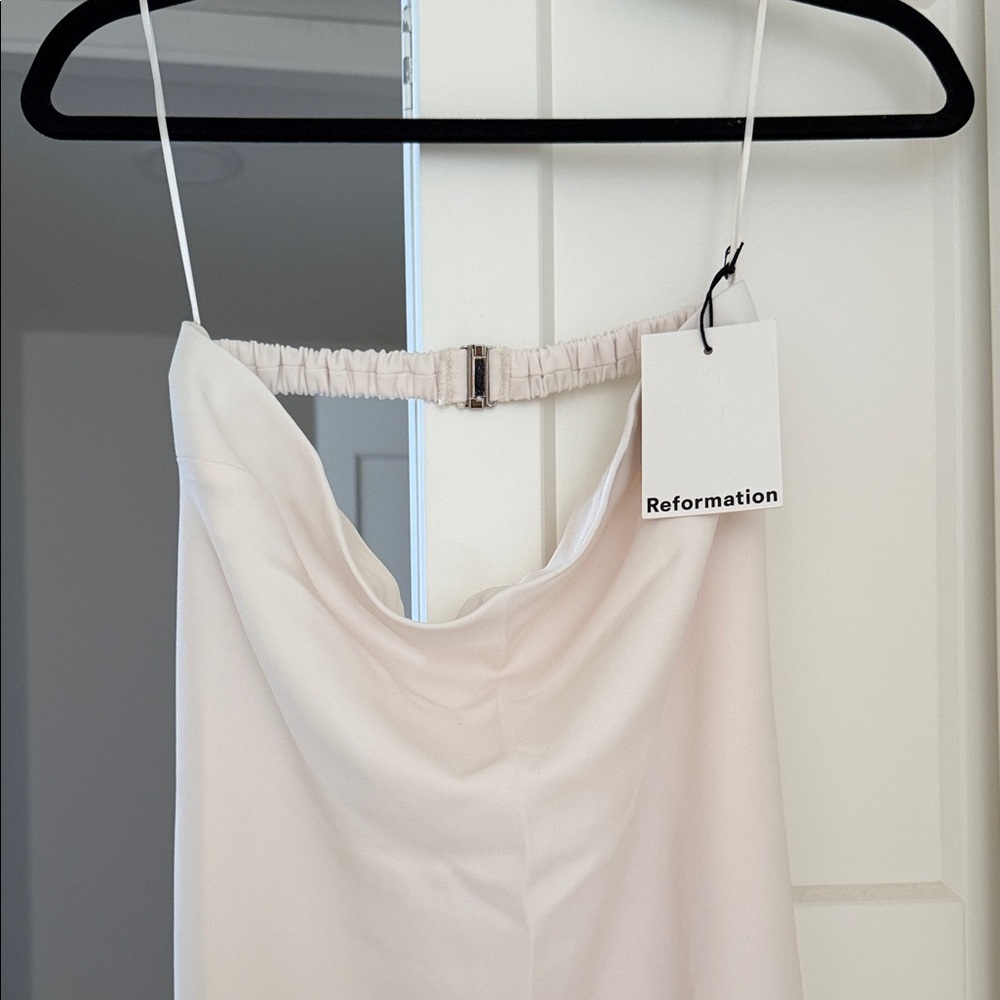 Reformation Strapless White Nino Dress Size 4 - Picture 2 of 7